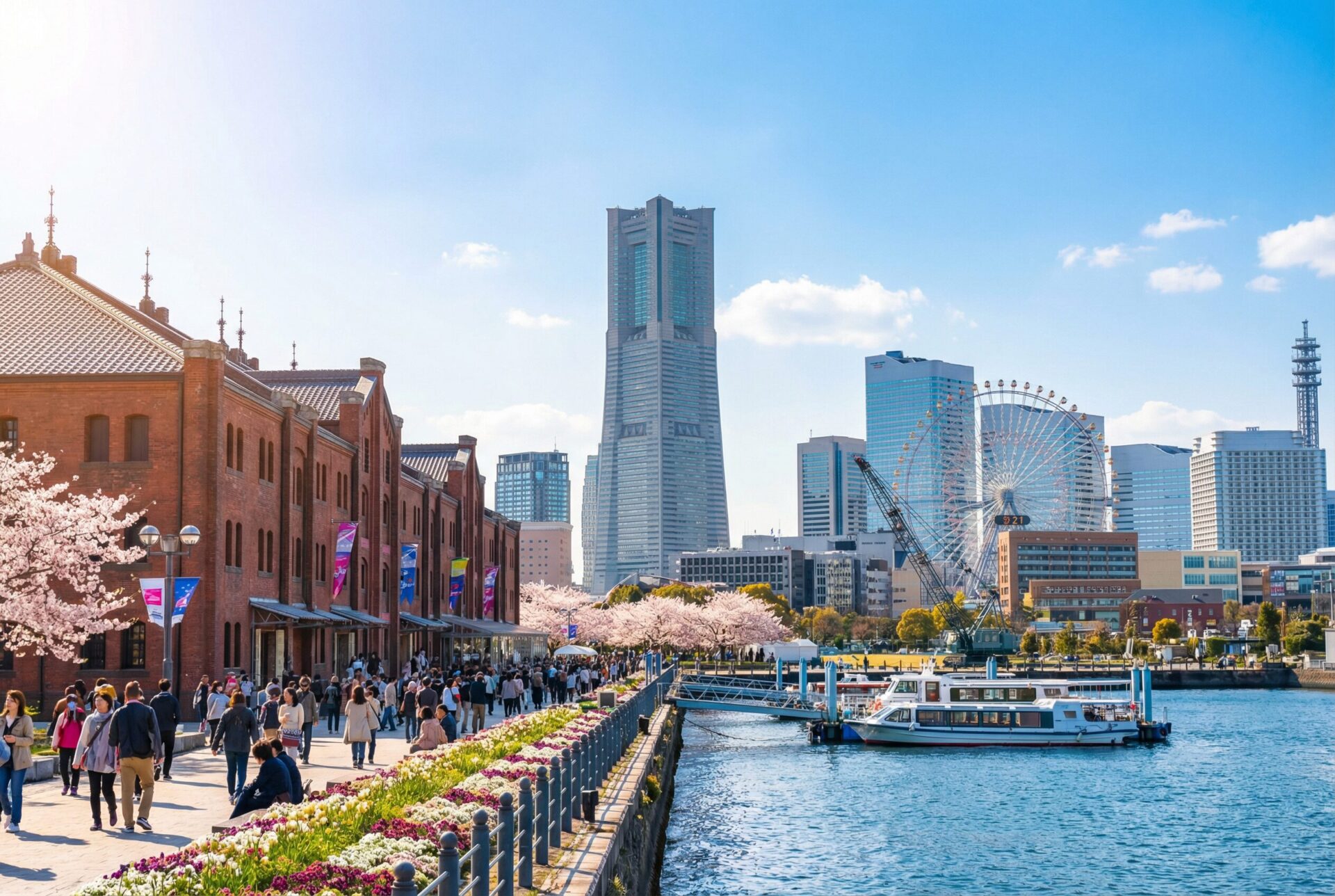 みなとみらい 赤レンガ倉庫 海沿いの風景 横浜観光スポット